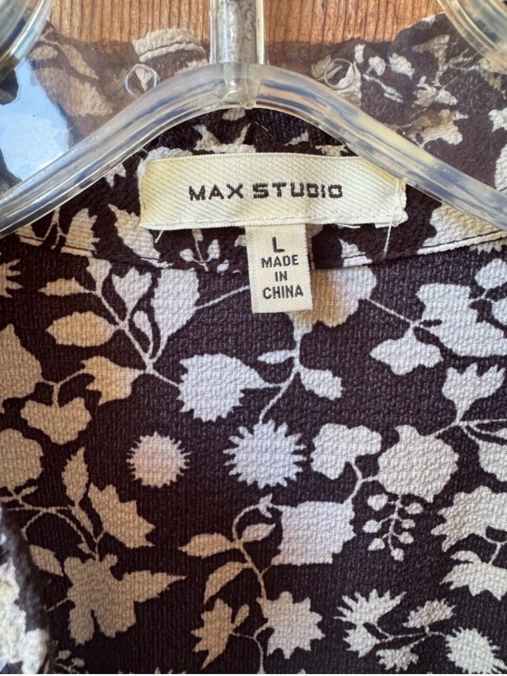 Max Studio Floral L Maxi Dress Black Prairie Cottage Fairy Whimsigoth S/S Empire - Picture 10 of 12
